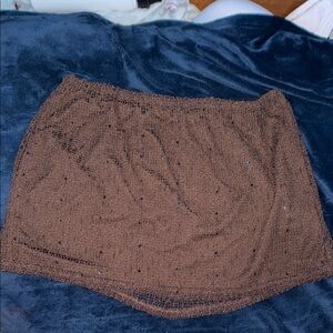 No Boundaries Brown Knit Mini Skirt